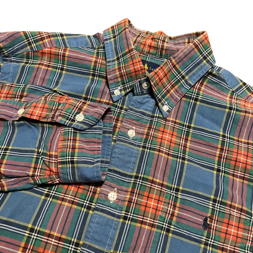 Ralph Lauren Classic Fit Plaid Button Down Shirt Men's Size L Long Sleeve Cotton